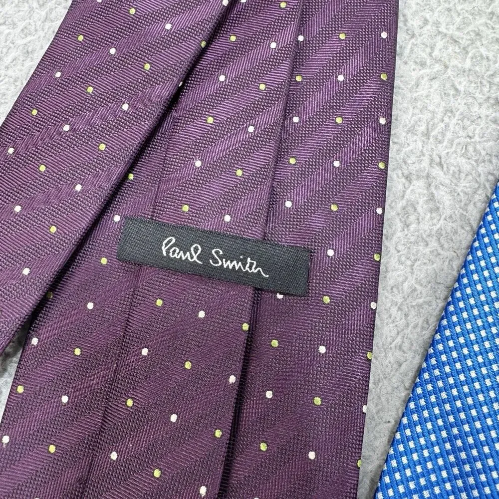 Paul Smith Silk Ties Lot Of 5 Designer Striped Neckties Luxury Bundle